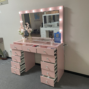Jingtong nhà máy bán buôn bàn trang điểm bàn coiffeuse cho gương trang điểm phòng ngủ với đèn LED - Product Image 2