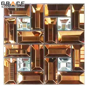 Bạc Tấm Gương Tường Gạch <span class=keywords><strong>Mosaic</strong></span> Thủy Tinh Nghệ Thuật Trang Trí Nội Thất Lăng Kính Lồi Backsplash Sàn Khảm - Product Image 6