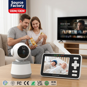Babyphone WiFi HD 720P IPS de 5,5 pouces équipé d'une batterie rechargeable de 5000 mAh, portée effective de 1000 pieds, 8 berceuses - Product Image 1