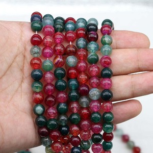 Perles rondes en pierre naturelle, tourmaline et agate, pour la fabrication de bracelets, 6 mm, vente en gros, fournitures de fabrication de bijoux DIY - Product Image 2