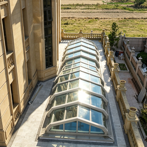 Système d'enclos rétractable électrique sur mesure à grande ouverture pour véranda, <span class=keywords><strong>solarium</strong></span> automatique en verre pour restaurant - Product Image 5