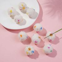 Pendentif pompon suspendu en fausse fourrure de lapin à pois 8 couleurs de 30 mm, boule en peluche douce, accessoire de porte-clés DIY, pendentif en acrylique