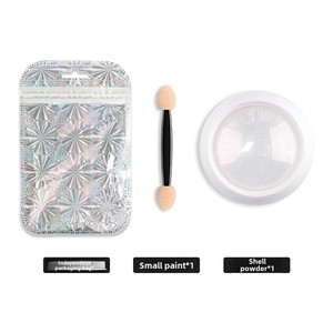 Othere Polvo de Uñas con Brillo Mágico Efecto Espejo Cielo Luna Perla Blanca Aurora 4x4cm Larga Duración - Product Image 5