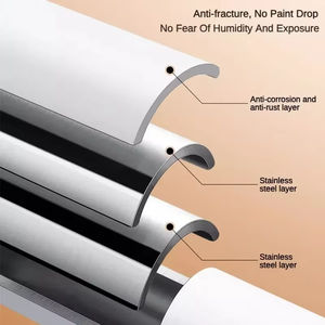 Barra telescópica ajustable de acero inoxidable sin taladro para colgar cortinas de baño al por mayor - Product Image 5