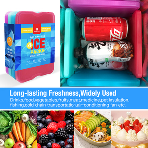 4 PCS Healthy Packers Ice Packs for Lunch <strong>Boxes</strong> &amp; Coolers - <strong>Freezer</strong> Packs- Cooler Accessories for Beach, Camping, Fishing Purple - Product Image 5