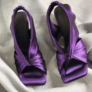<span class=keywords><strong>Sandalias</strong></span> de tacón alto para mujer, zapatos de seda hechos a mano, OEM y ODM, verano <span class=keywords><strong>2021</strong></span> - Product Image 1