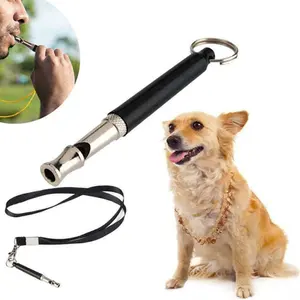 Silbato ultrasónico de acero inoxidable para perros, dispositivo antiladridos de calidad, repelente para entrenamiento de perros, correa de cordón ajustable