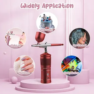 Kit de Compresor de Aerógrafo Recargable, Pistola Pulverizadora de Aire, Máquina de Hidratación Profunda con Agua y Oxígeno para Arte de Uñas, Tatuajes, Maquillaje y Decoración de Pasteles - Product Image 4