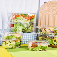 Contenants transparents en PET/rPET pour salades de fruits, 16 oz, jetables, emballage à emporter, boîte pour salades, directement de l'usine