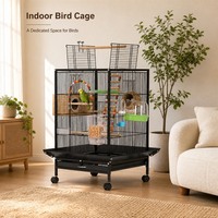 Grandes cages à oiseaux en métal, volière pour perruches, cage d'élevage avec cadre en acier inoxydable, fil de fer durable pour perroquets et canaris