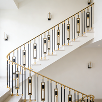 Balustres d'escalier en alliage d'aluminium de style luxueux pour décoration intérieure, barres de balcon, rampes d'escalier métalliques pour villa et appartement intérieurs