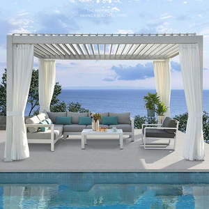 Gazebo de Jardín con Techo de Láminas de <span class=keywords><strong>Madera</strong></span>, Acabado en <span class=keywords><strong>Madera</strong></span> Natural, Textura de <span class=keywords><strong>Madera</strong></span> Sintética, Estilo Rústico, para Patio, <span class=keywords><strong>Terraza</strong></span> o Espacios Exteriores - Product Image 1