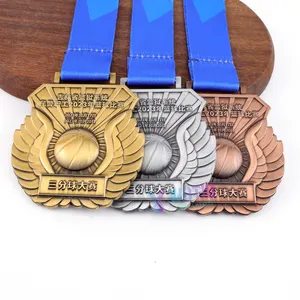 OEM Custom Logo Cricket Medal Manufacturer Free Design Custom Metal Souvenir Zinc Alloy Sports Medals Trophies And Medals