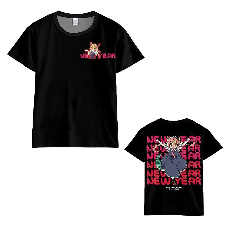 एनीमे मुद्रित टी-शर्ट कार्टून कोबायाशी-सैन ची नो मेड ड्रैगन कैरेक्टर टी शर्ट एनीमे परिधीय कपड़े
