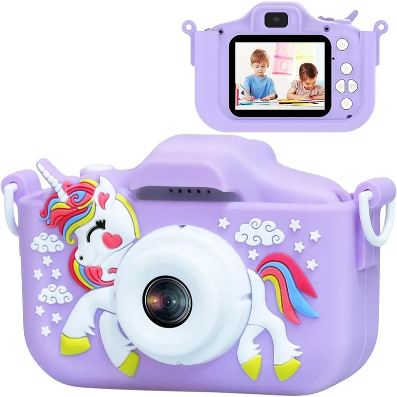 Simpatici cartoni animati per bambini macchina fotografica istantanea per bambini divertente regalo di natale fotocamera digitale da 2.0 pollici con schermo per bambini macchina fotografica