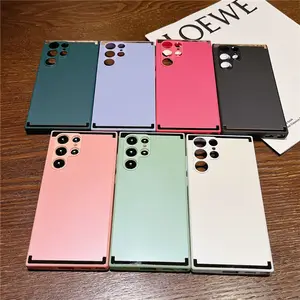 Luxury AG Plating Phone Case For Samsung Galaxy a53 a73 5G a52 a72 S20 S21 S22 Solid Color Shockproof frosted skin feel Cover