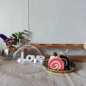 מגש עוגת זכוכית ידידותית לסביבה סט עם כיסוי צלחת עוגה אלגנטית כיפה קינוח עבור מסיבות חתונה - Product Image 4