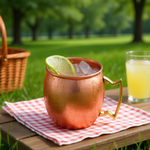 Mug en cuivre Orrizen 400 ml, réutilisable, passe au lave-vaisselle, style classique vintage, pour bière, café, thé, eau, idéal pour les fêtes et l'extérieur - Product Image 2