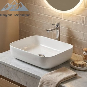 Lavabo Rectangular Moderno de Cerámica Wayon, Lavabo Artístico Ultrafino para Casa Prefabricada Minimalista, Modelo WW-YSSC - Product Image 2