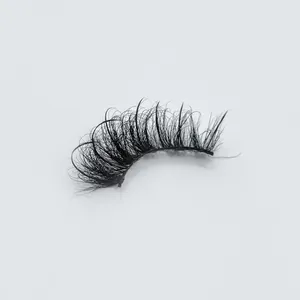 57A-FN Spike Real Mink Private Custom Packaging Labels Individual Eyelash Extensions Full Strip Eyelashes