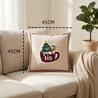 Décorations de Noël sur le thème des fêtes, coussins carrés brodés en polyester pour salon, chambre et canapé, housses de coussin