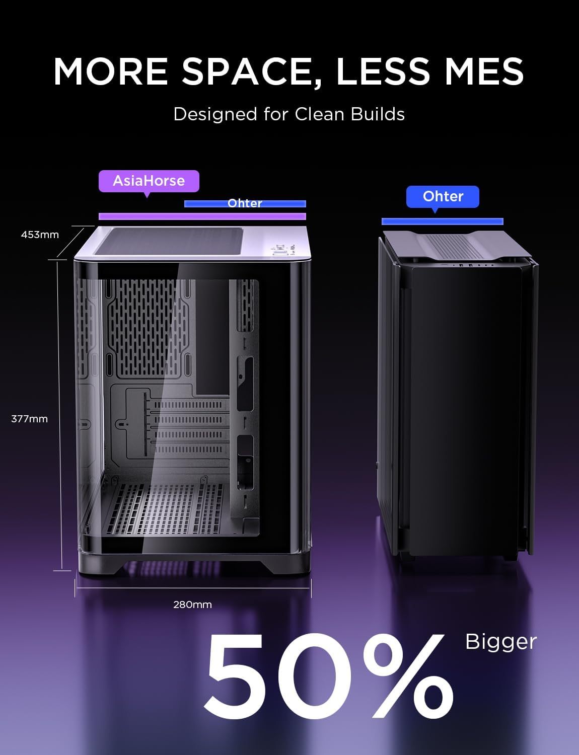 AsiaHorse Pegasus Micro ATX Mid Tower PC Case Dual Chamber 270