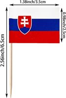 Pengiriman Cepat Bendera Tusuk Gigi Slovakia dan Tusuk Bendera Slovakia Mini Kecil untuk Dekorasi Kue Keping