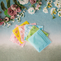 Sacs pochettes à soufflets latéraux miniatures et mignons, recyclables en PE, à fermeture éclair plate, à trois soudures latérales, de diverses formes (10x10, 13x13)
