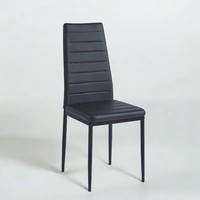 Échantillon gratuit Chaise de salle à manger moderne en cuir à dossier haut avec pieds en métal pour meubles de salle à manger Chaise de cuisine