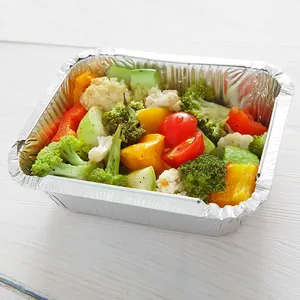 Different Shape Disposable Aluminum Foil Trays Customized Food Grade Aluminium Foil Container With Lids