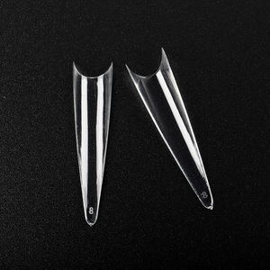 BQAN-uñas postizas acrílicas para salón de belleza, manicura Artificial de <span class=keywords><strong>bailarina</strong></span> de almendro, Stiletto, transparente Natural, cobertura media completa, 500 unidades - Product Image 6