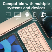 QWERTY Kablosuz Katlanabilir Klavye Hafif Alüminyum Şarj Edilebilir iPad'ler Telefonlar Tabletler için Manyetik Standlı Taşınabilir Mini Tuş Takımı