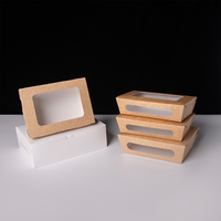 Caja de Sushi Kraft con Ventanas Dobles, Contenedor Desechable para Llevar Sushi y Bento, Caja de Empaque para Alimentos al por Mayor con Logotipo Personalizado OEM