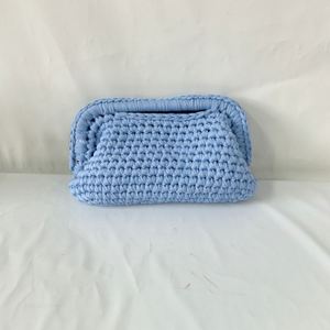 Women's High-End Polyester Clutch Bag Hand-Crocheted with Open Closure Versatile Simple Chain Cloud Design for Leisure Travel - Product Image 4