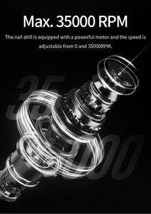 เครื่องเจียรเล็บไร้สาย 50W แบบพกพา ชาร์จไฟได้ สำหรับร้านทำเล็บมืออาชีพ - Product Image 3