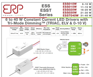 Driver LED à courant constant ERP Ess010W-0250-42 10W 250mA, alimentation LED 42V max pour éclairage intérieur - Product Image 2