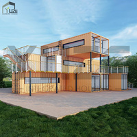 Residencia de Contenedores de Dos Pisos de Diseño Moderno Personalizable, Restaurante de Estructura de Acero Prefabricado Expandible para Exteriores