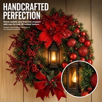 Nouvelles décorations de Noël transfrontalières : Guirlande universelle ronde en plastique pour lampe à huile de Noël, à suspendre à la porte