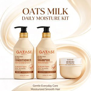 Ensemble shampoing, après-shampoing et masque capillaire à la lait d'avoine pour une hydratation quotidienne, enrichi en acides aminés, rafraîchissant, doux et nourrissant pour cheveux secs, abîmés et cuir chevelu sensible - Product Image 6