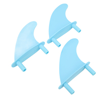 Ailerons de planche de surf souples, ensemble de trois ailerons en PVC pour le surf et les sports nautiques avec vis, bleu