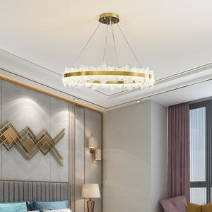 Simple Modern Indoor Hotel Decorative Hanging Chandelier Round Gold Glass <b>Ceiling</b> Pendant <b>Light</b> - Product Image 2