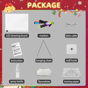 Tableau à dessin LED rechargeable avec 13 effets lumineux colorés, cadeau pour enfants pour toutes les occasions, tableau à dessin LED de 16 pouces - Product Image 2