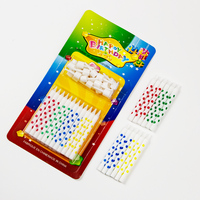 Bougies d'anniversaire à pois arc-en-ciel en cire de paraffine, bougies droites colorées pour la décoration de gâteaux, bougies de fête sans gouttes