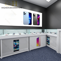 Aménagement intérieur personnalisé pour boutique de téléphonie mobile, mobilier d'exposition de téléphones portables, vitrine numérique en verre avec éclairage LED