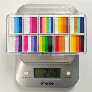10 couleurs Set Box Bande arc-en-ciel à haute saturation <span class=keywords><strong>Peinture</strong></span> de surface à base d'eau Facile à nettoyer Art corporel facial pour enfants - Product Image 6