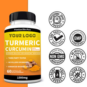 แคปซูลผงสมุนไพรขมิ้นชันแบบกำหนดเองสำหรับ OEM พร้อมสารสกัดจากพริกไทยดำ - Product Image 5