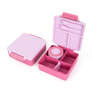 Lonchera Térmica con Logo Personalizado y Juego <span class=keywords><strong>de</strong></span> Cubiertos para la Escuela, Lonchera Bento a Prueba <span class=keywords><strong>de</strong></span> Fugas con 4 Compartimentos y Recipiente para Niños - Product Image 3