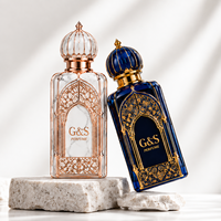 Flacon de parfum de luxe arabe, bouchon couronne de luxe, flacon en verre de 100 ml, emballage élégant, flacon de parfum avec vaporisateur à pompe