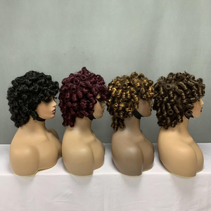 Peluca de flequillo rizado de 12 pulgadas Fresh Drop, 100% cabello humano, ultra gruesa, esponjosa, con rebote natural, cabello corto para mujeres - Product Image 5