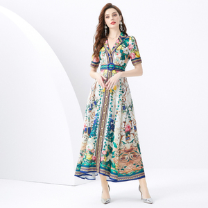 Vestidos Casuales Elegantes para Mujer, Estilo Clásico con Flores, Vestido Vintage - Product Image 3